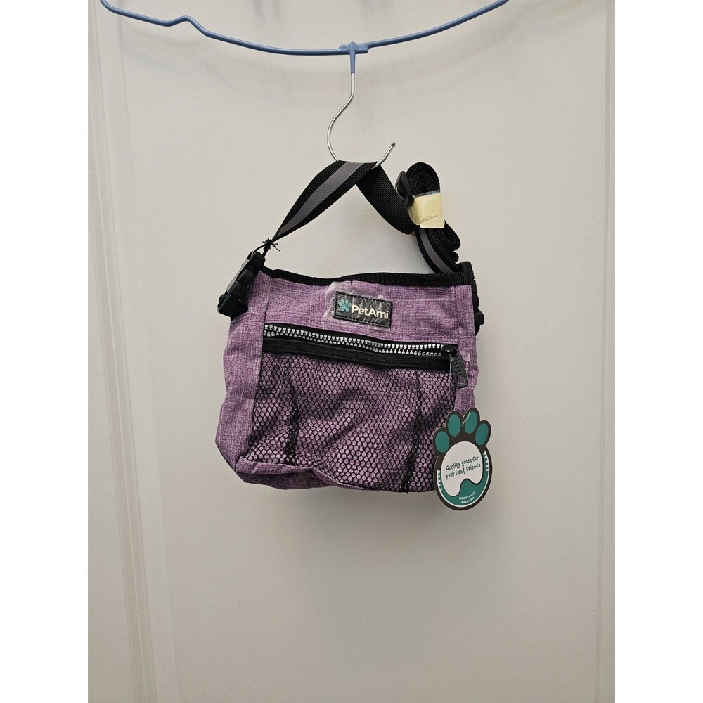 PetAmi Dog Treat Training Pouch Bag Purple Crossbody Waist Belt NWT